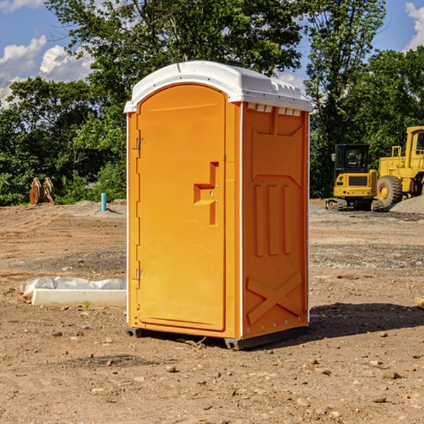 how often are the portable restrooms cleaned and serviced during a rental period in Radnor Illinois